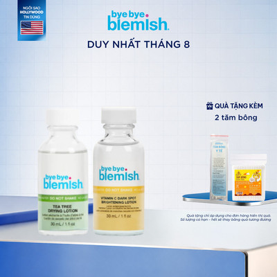 Bộ Đôi Giảm Mụn Viêm và Thâm Mụn Nhanh - Chấm mụn Tràm Trà 30ml và Chấm Vitamin C  Bye Bye Blemish