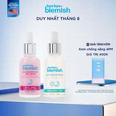 Combo Tinh Chất Peel Da và Serum 9,9% Niacinamide Phục Hồi Da Làm Sạch, Ngừa Mụn Bye Bye Blemish 30ml