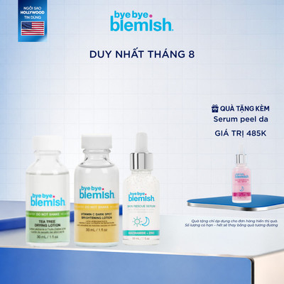 [TẶNG QUÀ 485K] Combo Chăm Sóc Da 3 Món Gồm Chấm Mụn Tràm Trà, Chấm mụn Vitamin C Và Serum Kiềm Dầu Bye Bye Blemish