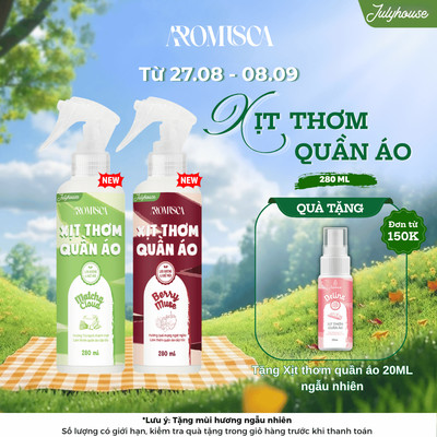 Xịt thơm quần áo Aromisca 280ml làm thơm khử mùi quần áo cấp tốc, hương thơm ngọt ngào dịu nhẹ