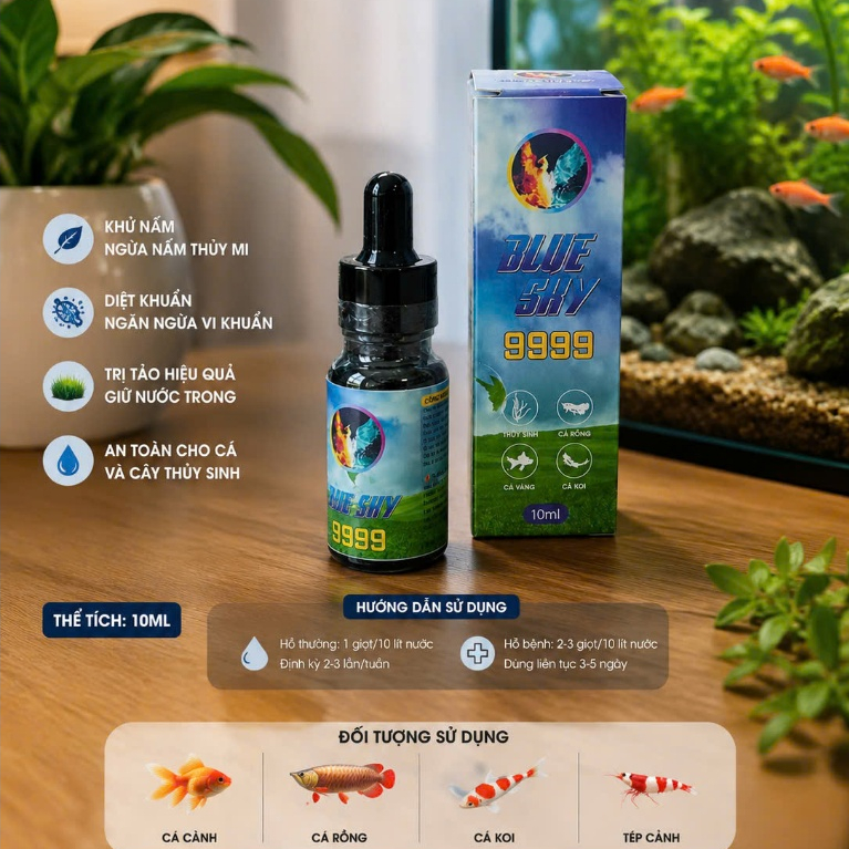 Blue Sky 9999 10ml xử lý túm lắc, nấm cho cá cảnh