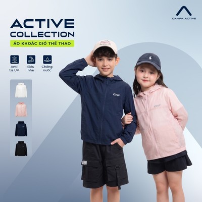 Áo khoác gió chống nắng unisex trẻ em CANIFA anti UV chống nước chất liệu gió mỏng nhẹ mát nhanh khô PS26 3OT26S002