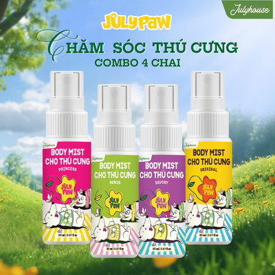 Bodymist xịt thơm khử mùi cho chó mèo JULYPAW 20ml giúp dưỡng da lông, thơm lâu hương nước hoa