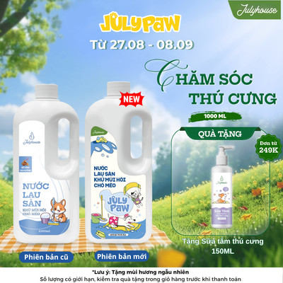 Nước lau sàn khử mùi hôi chó mèo 1000ml JULYHOUSE kết hợp tinh dầu Oải Hương, Vỏ Bưởi, Khuynh Diệp và Sả Chanh