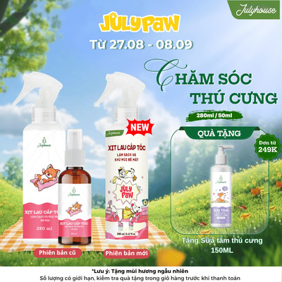 Xịt lau sàn cấp tốc khử mùi nước tiểu, khử khuẩn mùi hôi chó mèo Julyhouse 50ml/280ml làm sạch hiệu quả an toàn