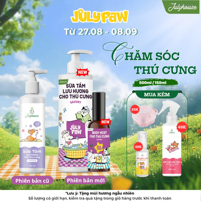 Sữa tắm cho chó mèo 150ml/500ml Julyhouse thơm mát khử mùi hôi