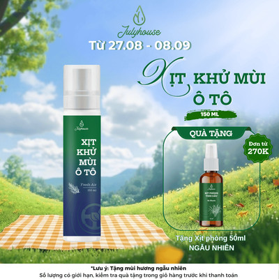 Xịt khử mùi ô tô Julyhouse 150ml tinh dầu thiên nhiên thơm mát, khử mùi hiệu quả, tạo cảm giác dễ chịu khi đi xe