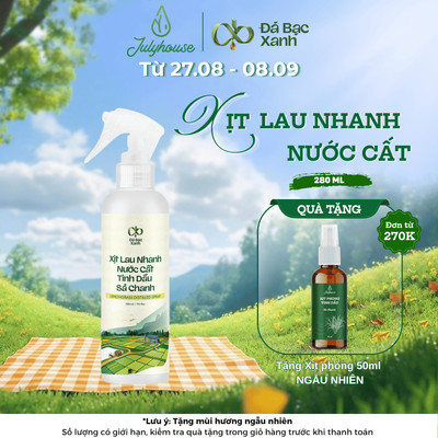 Xịt lau nhanh nước cất tinh dầu Sả Chanh 280ml Đá Bạc Xanh làm sạch nhanh bề mặt vết bẩn, khử mùi dịu nhẹ