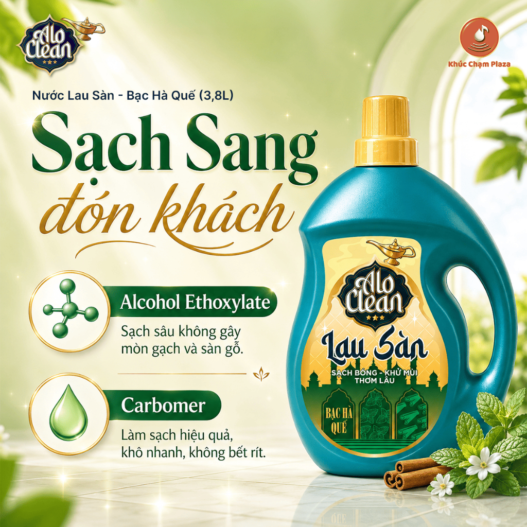 Nước Lau Sàn Bạc Hà & Quế Alo Clean | 3.8L
