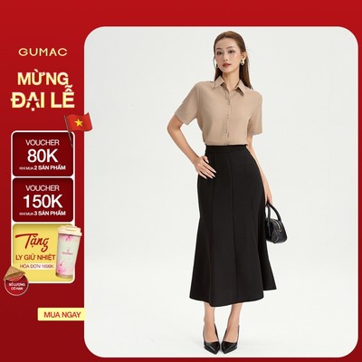 Chân Váy Đuôi Cá Nữ GUMAC Chân Váy Công Sở Dáng Dài Lưng Cao Xòe Nhẹ Nhàng LVF1014 - LVG0406