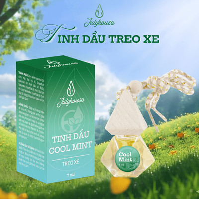 Tinh dầu treo xe ô tô Julyhouse 7ml sả chanh, cam ngọt, bạc hà, tràm trà thanh lọc không khí, khử mùi hôi hiệu quả
