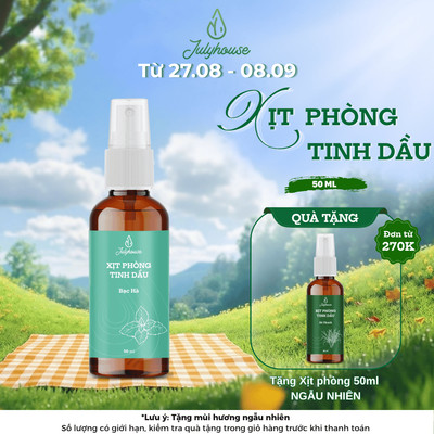 Bình xịt phòng tinh dầu bạc hà 50ml JULYHOUSE the mát sảng khoái