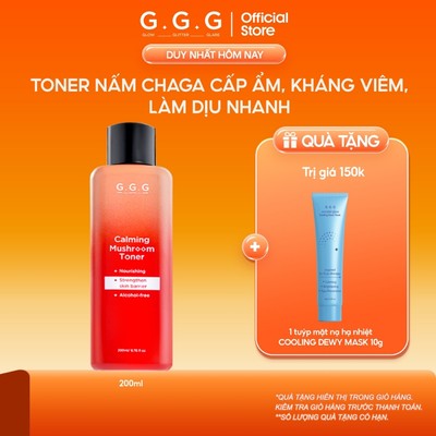 [ MUA 1 TẶNG 1 ] Toner Nấm Chaga Cấp Ẩm, Kháng Viêm Làm Dịu Da - GGG Calming Mushroom Toner 200ml