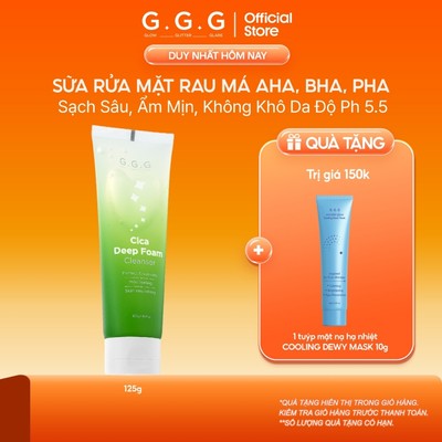 [ SALE ] Sữa Rửa Mặt Rau Má Làm Sạch Sâu, Ẩm Mịn, Không Khô Da GGG Cica Deep Foam Cleanser 125g