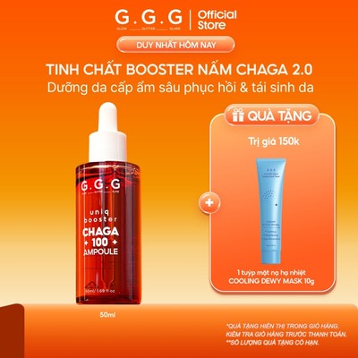 [ MUA 1 TẶNG 1 ] Tinh Chất Booster 2.0 GGG Chứa 60% Nấm Quý Chaga - Cấp Ẩm, Kháng Viêm Làm Dịu Da, Phục Hồi Chuyên Sâu