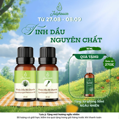 Tinh dầu sả chanh 10ml JULYHOUSE thơm phòng thư giãn như spa