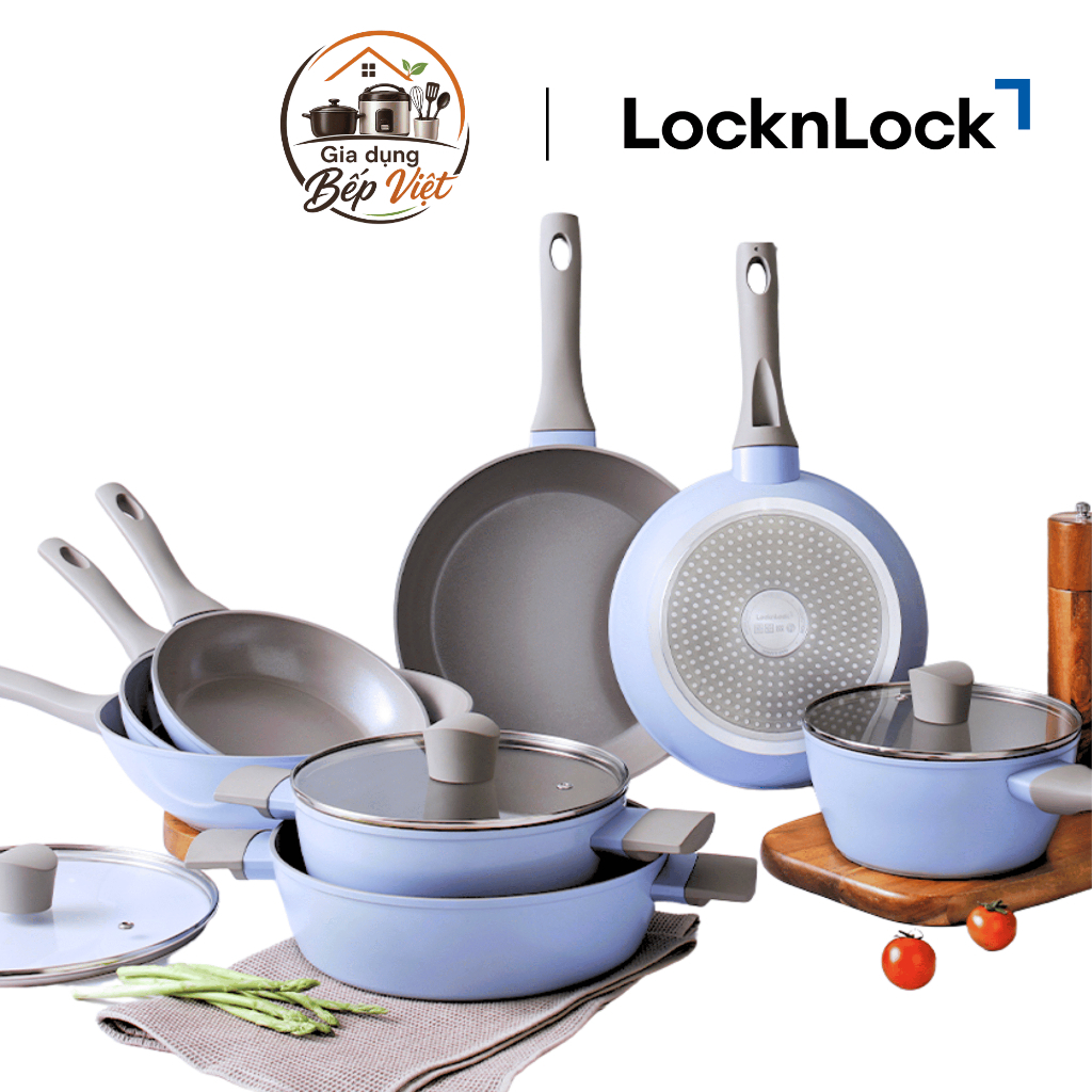 Nồi Nhôm Chống Dính Ceramic Pastella IH LocknLock CAS1880IH / CAC2080IH / CAL2480IH_Xanh Pastel