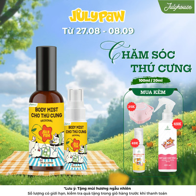Body Mist cho thú cưng 20ml/100ml JulyPaw giúp dưỡng lông mượt, an toàn, khử khuẩn