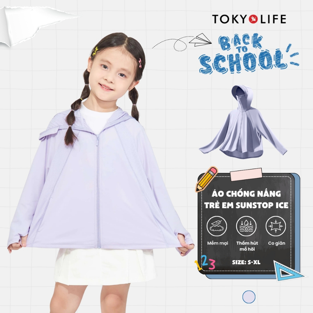Áo khoác cho bé gái TOKYOLIFE SunStop Ice áo khoác ngoài mỏng nhẹ co giãn chống nắng 40004351