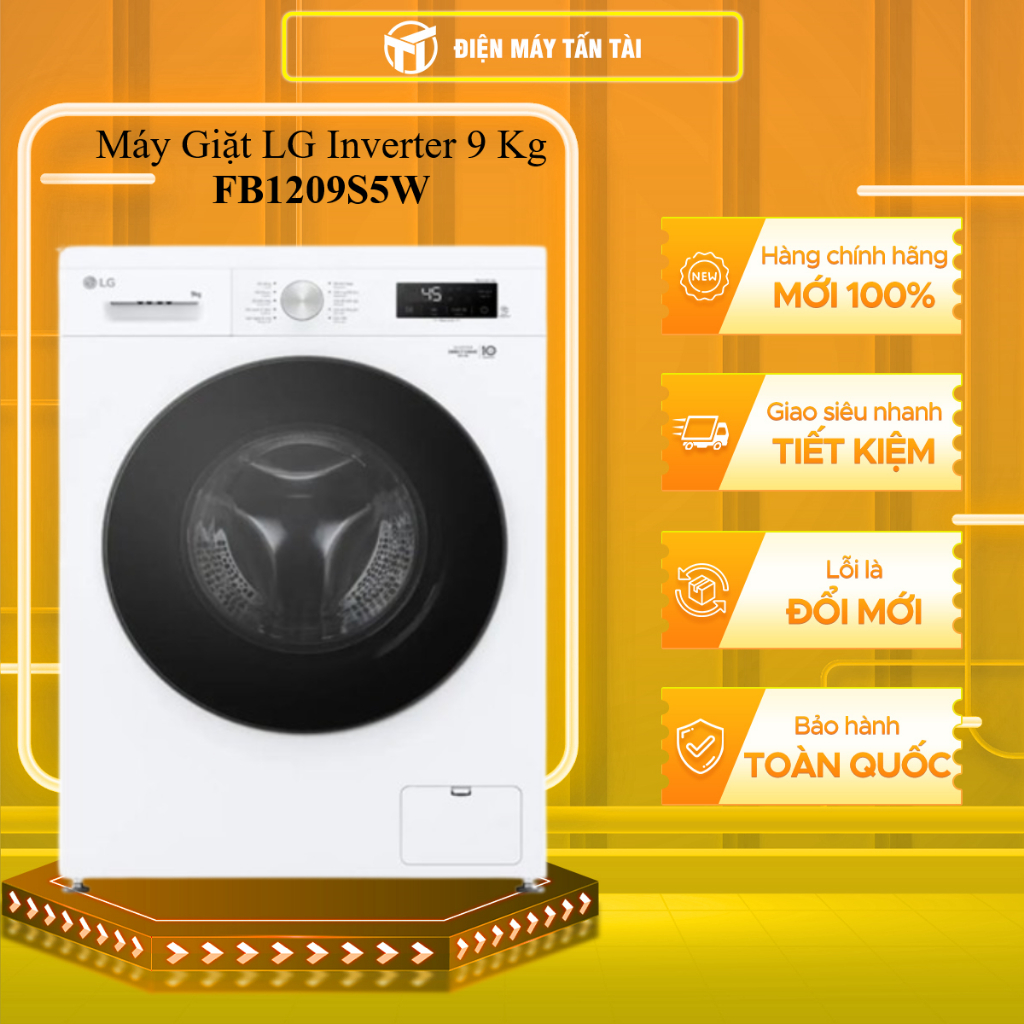 [SHOPEE - LẮP ĐẶT 0Đ HN HCM]  - FB1209S5W  - Máy Giặt LG Inverter 9 Kg FB1209S5W