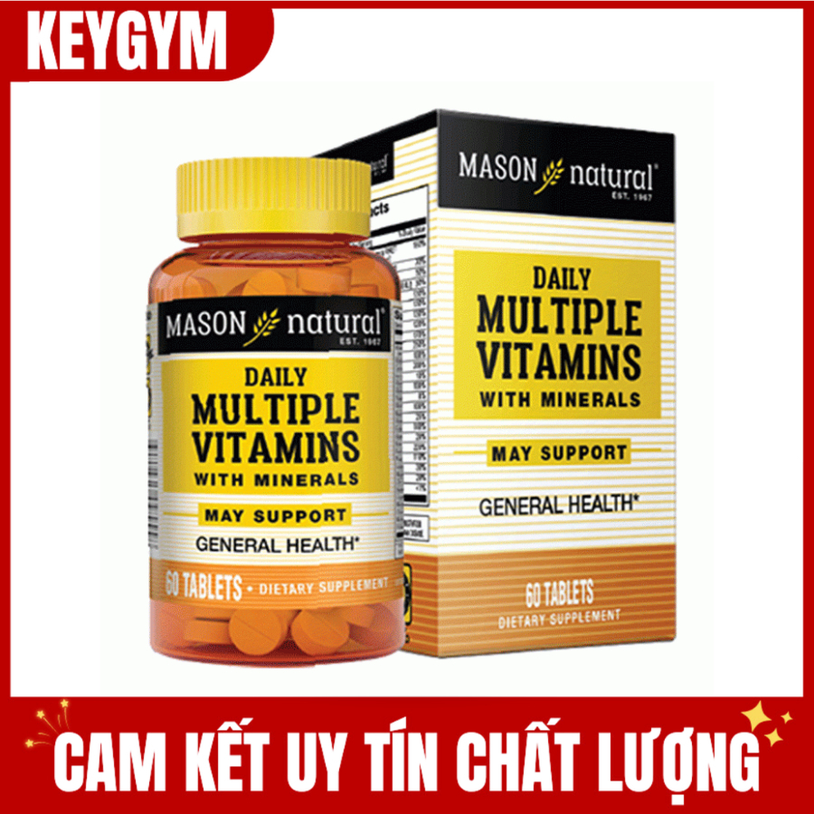 Mason Natural Daily Multiple Vitamins With Minerals - Bổ Sung 24 loại Vitamin Và Khoáng Chất -KEYGYM