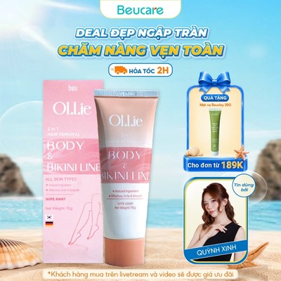 Kem tẩy lông Ollie tẩy vùng kín, nách, tay, chân , an toàn không đau rát, phù hợp mọi loại da