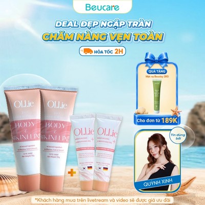 Combo 2 kem tẩy lông Ollie+ 2 kem dưỡng da dịu nhẹ làm chậm quá trình mọc lông Ollie