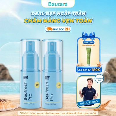 Combo 2 Xịt khử mùi toàn thân, lăn khử mùi BEUFRESH ngăn tiết mồ hôi, hạn chế mùi cơ thể 30ml