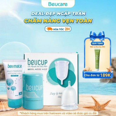 Cốc Nguyệt San BeUcup Silicol Y Tế Wacker Đức Siêu Mềm, Đạt Chuẩn FDA Hoa Kỳ