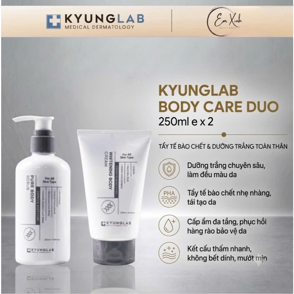 Kem Dưỡng Body Kyunglab,Kem nâng tone body KyungLab Whitening Cream ,nâng tone tự nhiên trắng hồng