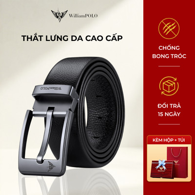 [Quà tặng cao cấp] Thắt lưng nam da WILLIAMPOLO chính hãng khóa gài cao cấp, sang trọng