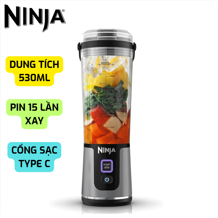 [HÀNG MỸ] MÁY XAY SINH TỐ MINI NINJA BLAST PORTABLE BLENDER - KHÔNG DÂY