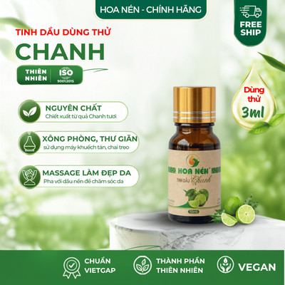 Tinh dầu Chanh nguyên chất - Hoa Nén - Hương thơm mát, khử mùi, ẩm mốc - Dùng thử 3ml