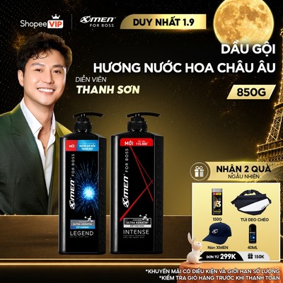 [SVIP] Dầu gội Nam XMen for Boss 850g Intense/Legend, Hương Nước Hoa Châu Âu Sang Trọng Lịch Lãm