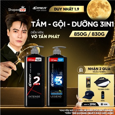 [SVIP] Tắm Gội Nam X-Men for Boss Intense 850g/ Legend 830g Hương Nước Hoa Châu Âu Sang Trọng Lịch Lãm