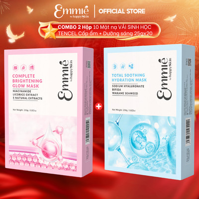 [LIVE] Combo 2 Hộp 10 Mặt nạ sinh học Tencel Emmie Hỗ Trợ Dưỡng Sáng Cấp Ẩm Làm Dịu Da Phiên Bản Nâng Cấp Có Định Hình