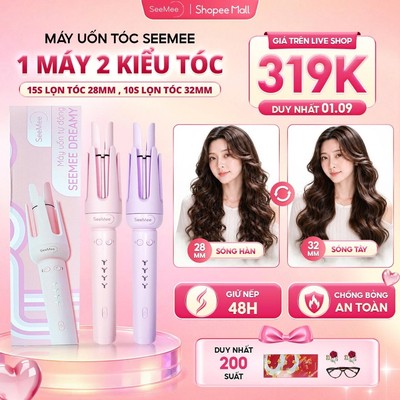 [Outlet S2] MÁY UỐN  XOĂN TỰ ĐỘNG SEEMEE GIÚP TÓC BÓNG MƯỢT VÀ BẢO VỆ TÓC ĐƯỜNG KÍNH UỐN 32MM, LIS