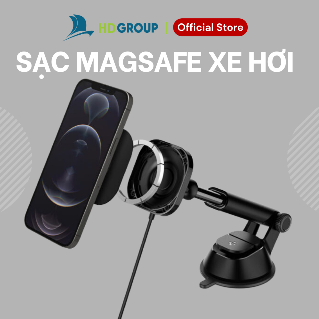 Sạc Magsafe xe hơi Onetap Pro wireless magnetic car charger dashboard (magfit) Black-Không Bảo Hành