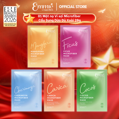 Mặt nạ vi sợi Emmie Microfiber 5 loại Cầu Sung Dừa Đủ Xoài Hỗ Trợ Dưỡng Sáng Da Cấp Ẩm - Hỗ Trợ Mờ Nếp Nhăn 01 Miếng
