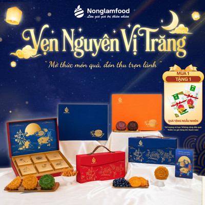 Hộp Quà Tặng Bánh Trung Thu NONGLAMFOOD 2026 Đa Dạng Phân Khúc Truyền Thống - Cao Cấp - Thượng Hạng