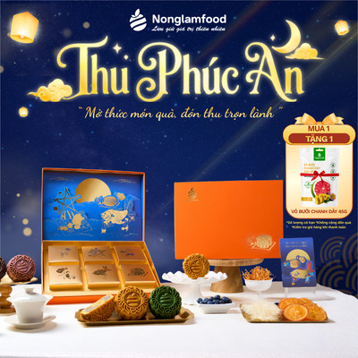 Bánh Trung Thu NONGLAMFOOD - Thu Phúc An - Hộp Quà Tặng 6 Bánh 80g