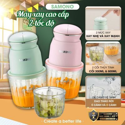(CAO CẤP- 2 CỐI) Máy xay thực phẩm mini Samono SW-CD200, 2 tốc độ dung tích 300ml và 600ml, công suất 200W, xay ăn dặm