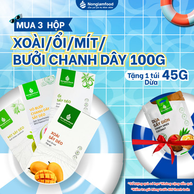 Ổi Sấy Dẻo NONGLAMFOOD Dẻo Mềm Thơm Ngọt Tự Nhiên Trái Cây Sấy Dẻo Đồ Ăn Vặt Lành Mạnh Hộp 100g