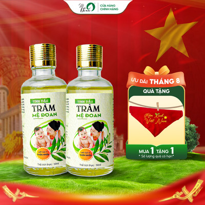 Combo 2 Chai Tinh Dầu Tràm Mệ Đoan Nguyên Chất 50ml - Giữ Ấm, Bảo Vệ Hô Hấp, Đuổi Côn Trùng Cho Bé