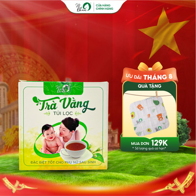 Trà Vằng Túi Lọc Mệ Đoan Hỗ Trợ Lợi Sữa Giảm Cân Thanh Nhiệt Cho Mẹ Sau Sinh Hộp 150g