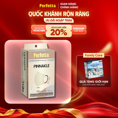 Khẩu Trang 5D Perfetta Pinnakle 30 Cái/Hộp - Lớp Siêu Mềm, Quai Đeo Thun Bông, Lọc Bụi Mịn PM2.5