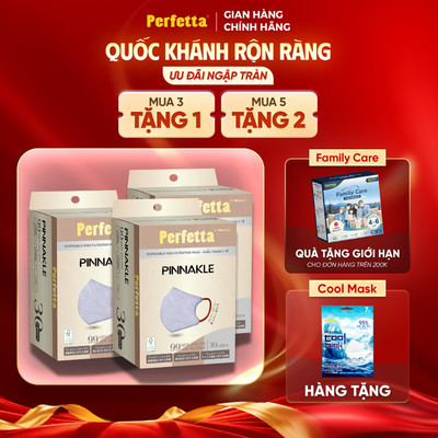 [Tặng 1 Gói Cool] - Combo 3 Hộp Khẩu Trang 5D Perfetta Pinnakle 30 Cái/Hộp Cao Cấp