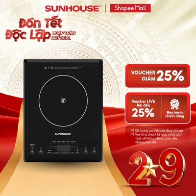 Bếp đơn hồng ngoại Sunhouse SHD6011 - Công suất 2000W - Phím bấm điện tử - 5 chế độ nấu - Bảo hành 12 tháng