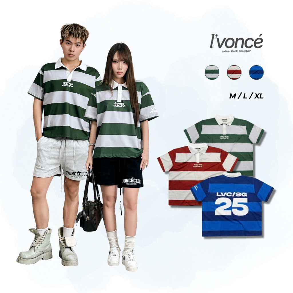 Áo Polo Unisex L’Voncé Thun Poly Sọc Lớn Cổ Bẻ Form Body Phong Cách Hàn Quốc Hiện Đại SD4