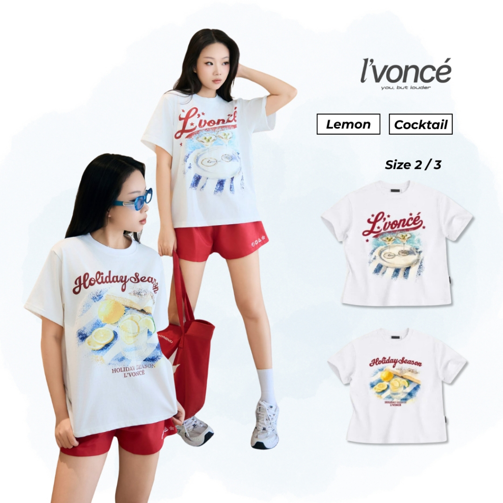 Áo Thun Nam Nữ Unisex L’Voncé In Hình Cocktail & Lemon Summer Vibe Phong Cách Mùa Hè Tươi Mát SD5